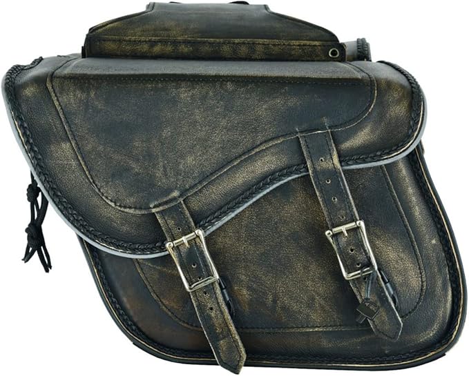 GARGOYLE BELLS Motorcycle Saddle Bags Genuine Leather Motorcycle Luggage Bag - Image 2