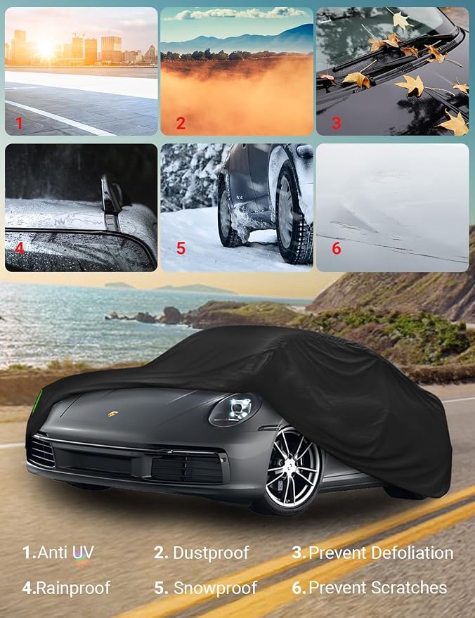 Proadsy 2025 Upgrade Car Cover for Porsche 911 Carrera 1998-2024 2025, - Image 9