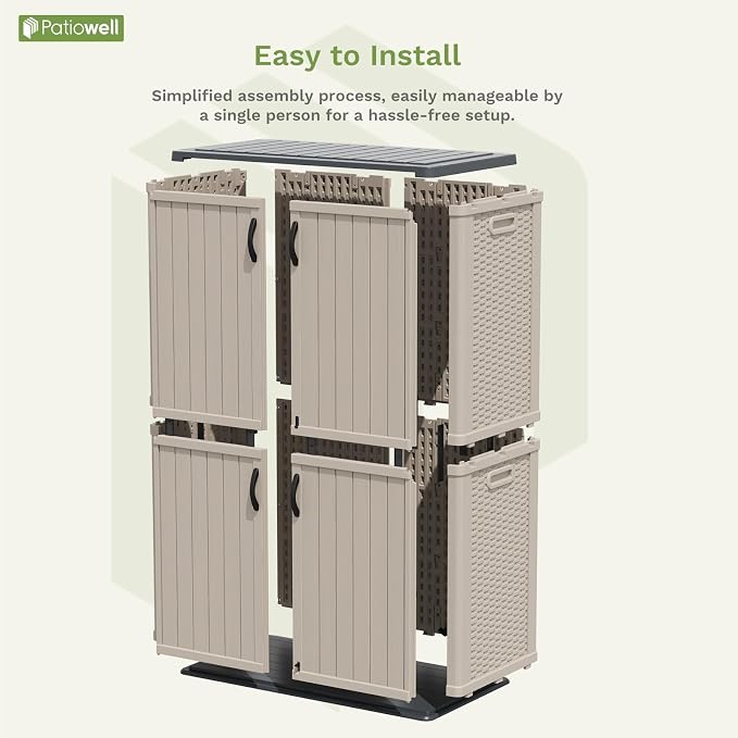 Patiowell 50 cu.ft Plastic Outdoor Storage Shed, Lockable Waterproof Resin - Image 7