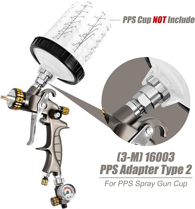 BEETRO HVLP Air Spray Gun with Storage Box, 1000ml Capacity 14.3CFM 29-32psi - Image 6
