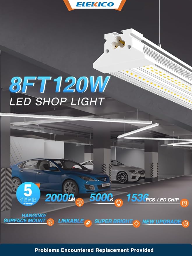 Super Bright New Upgrade Hanging | Surface Mount 8' 120w 5000k 20000lm 8ft Led - Image 2