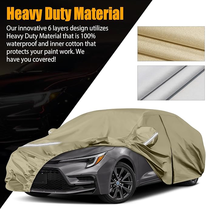 Waterproof Car Covers Replace for 2004-2025 Toyota Corolla Sedan, Windproof - Image 3