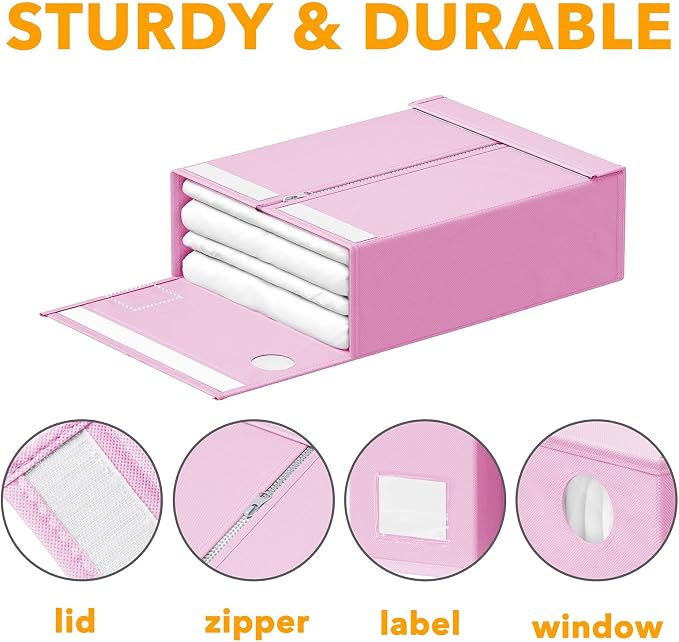 SpaceAid 6 Pack Bed Sheet Organizers and Storage, Foldable Sheet Organizer - Image 6