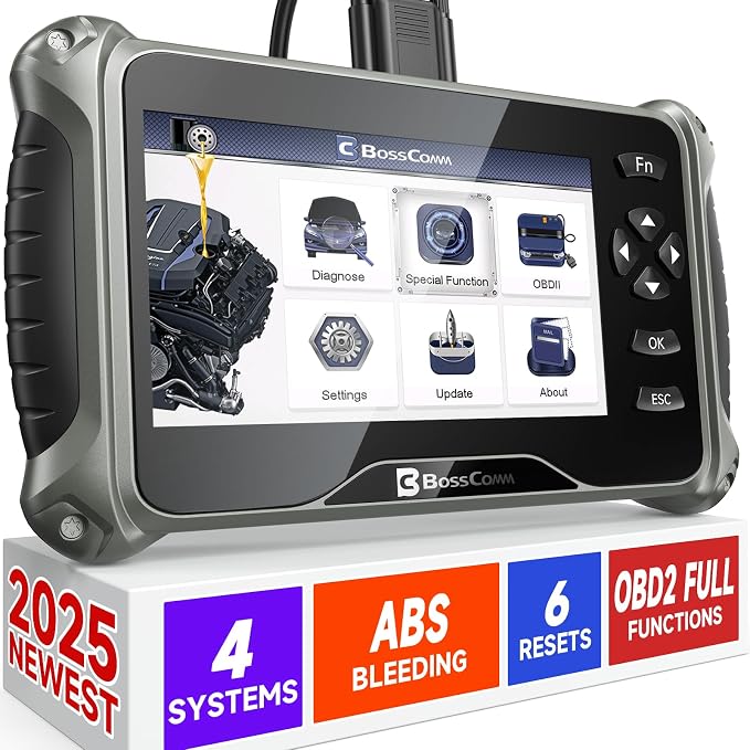 BOSSCOMM IF742 OBD2 Scanner, ABS/SRS/Transmission/Check Engine Code Reader Scan by BCBOSSCOMM