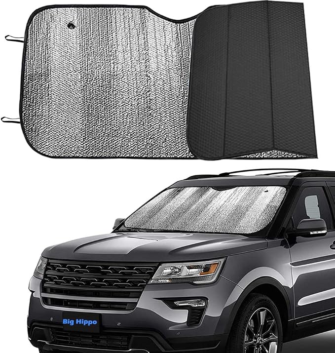 Big Hippo Front Car Sun Shade Windshield, Jumbo/Standard Sunshade Keeps Vehicle by BigHippo