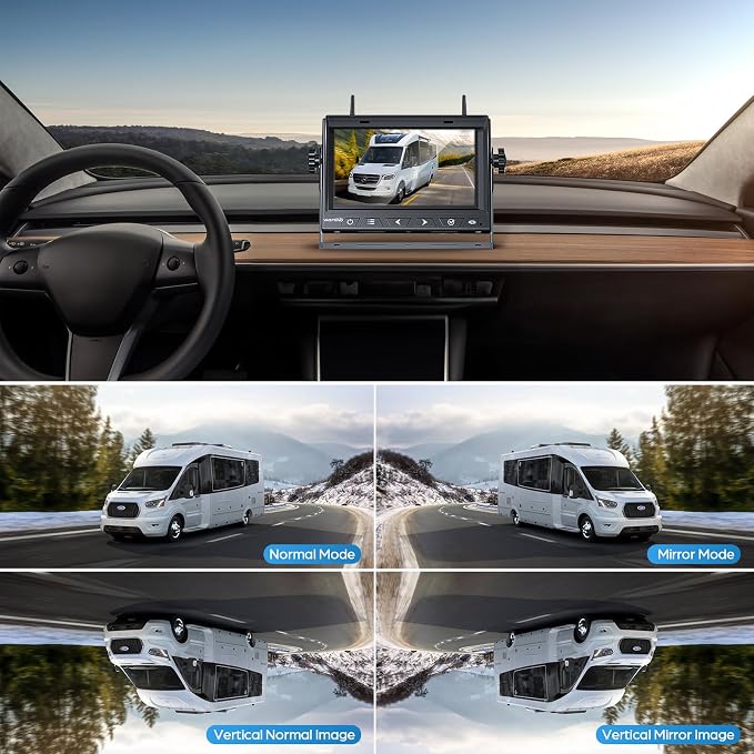 Magnetic Solar Wireless Backup Camera No Installation VASTEND 1080P 7'' RV - Image 8