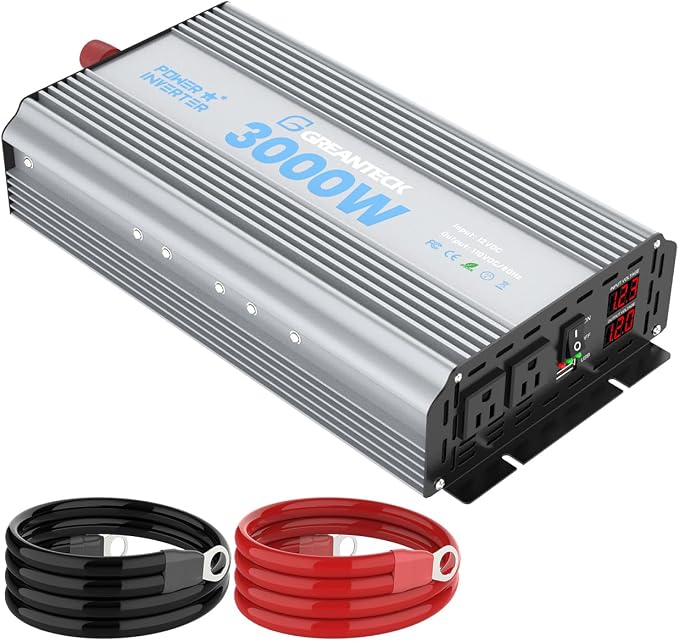 Power Inverter 3000 Watt, DC 12V to AC 110V 120V Converter Car Modified Sine by GREANTECK
