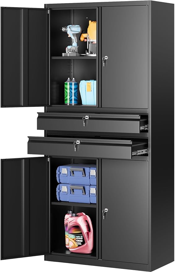 Metal Storage Cabinet with Drawer and Locks by SISESOL