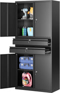 Metal Storage Cabinet with Drawer and Locks by SISESOL