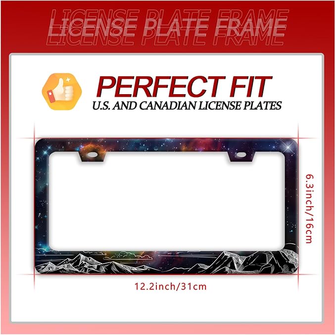 Starry Sky Mountains License Plate Frame Beautiful Galaxy License Plate Holder - Image 7