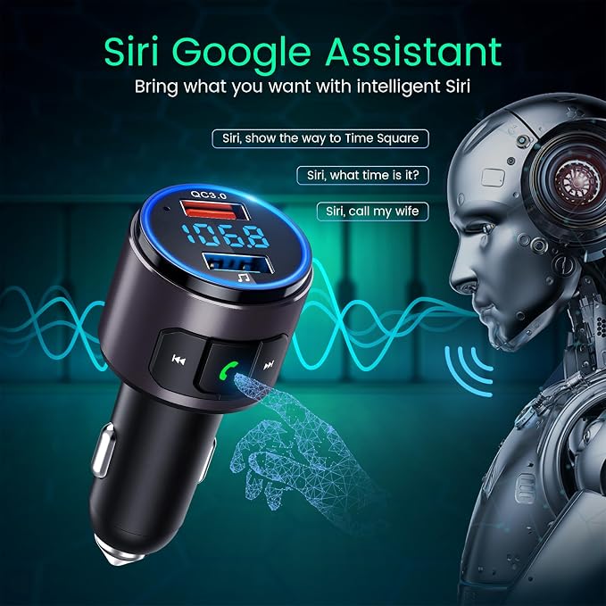 Upgraded V5.0 FM Transmitter for Car-Brown… - Image 6