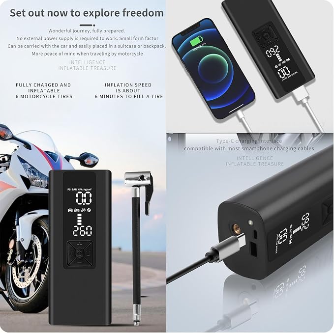 Portable Cordless Tire Inflator Air Compressor Pump - Image 8