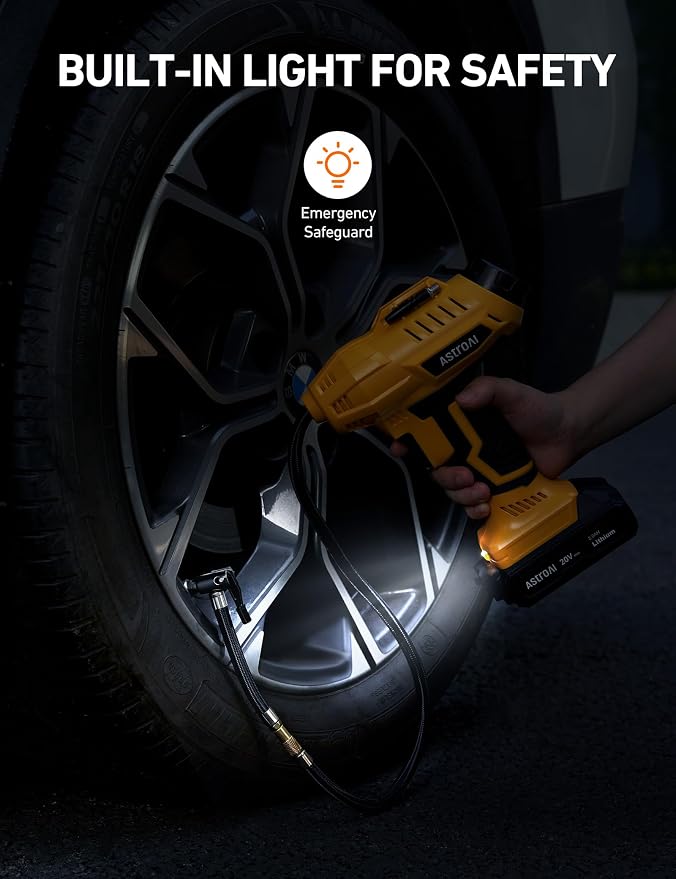 AstroAI Cordless Tire Inflator Air Compressor 20V Rechargeable Battery Powered - Image 5