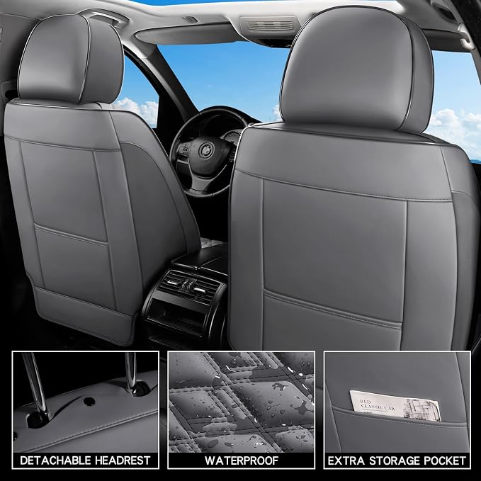 Car Seat Covers Full Set, Leather Seat Covers - Image 8