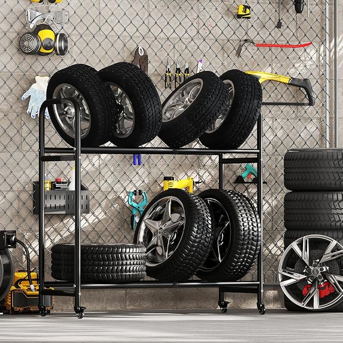 Hershii Tire Storage Rack Standing Garage Storage Shelf Organizer - Image 6
