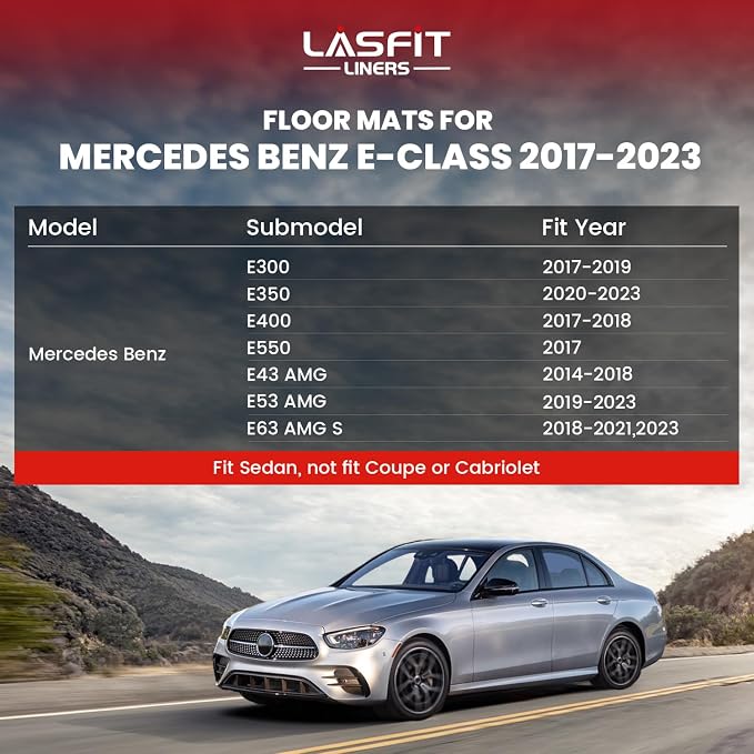 LASFIT Floor Mats for Mercedes Benz E Class 2017-2023 Fit Sedan & Wagon Only - Image 6