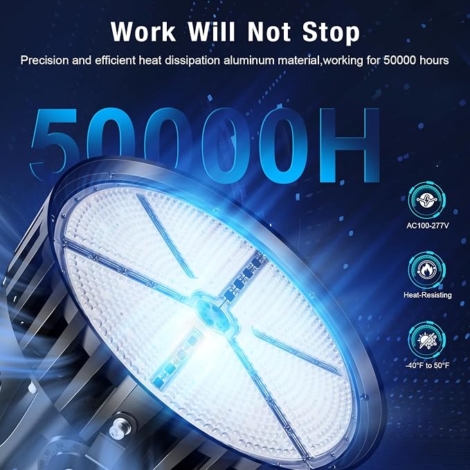 800W Outdoor LED Stadium Lights, Heavy Duty Round Floodlight Super Bright - Image 6