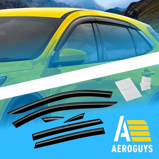 Extra Durable Window Deflectors Tape-On Window Visors Rain Guards Fit - Image 8