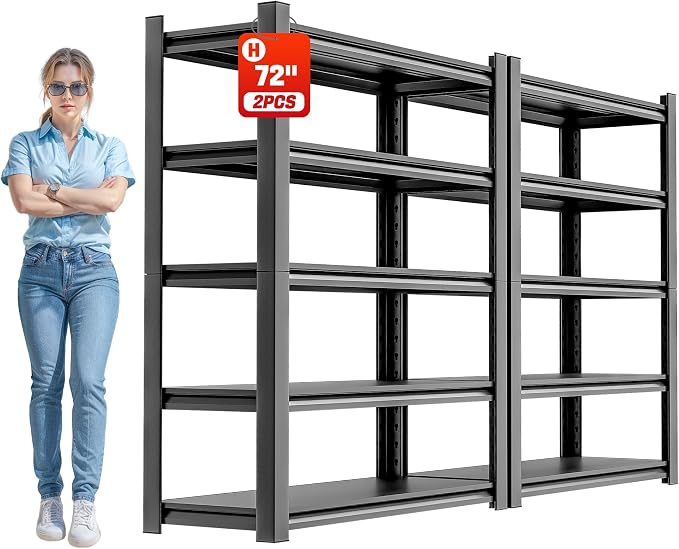Metal Garage Storage Shelf, Heavy Duty 5 Tier Shelving Unit, Industrial Utility by OLLRRACT
