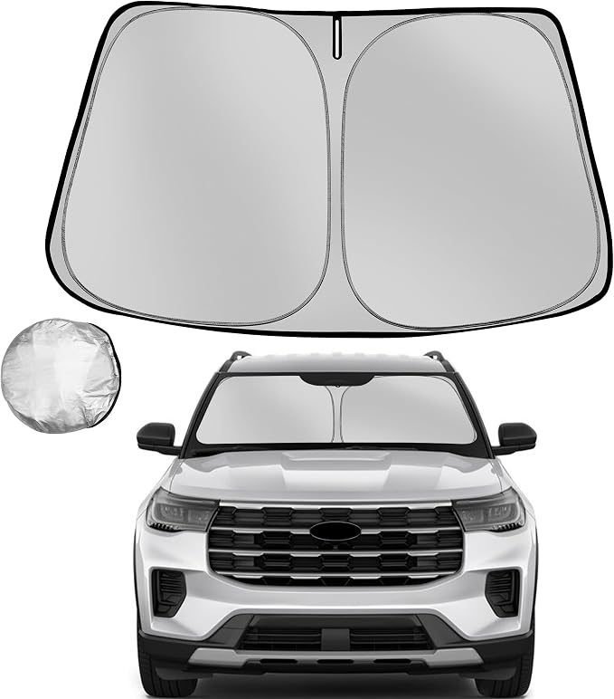 Windshield Sun Shade for 2020-2025 Ford Explorer SUV Foldable Sun Sunshade for by Fonowka