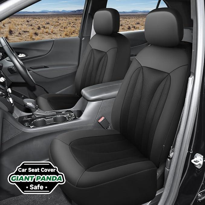 GIANT PANDA Fit Chevy Silverado 1500 2500 3500 Front Car Seat Cover, 3D Air - Image 2