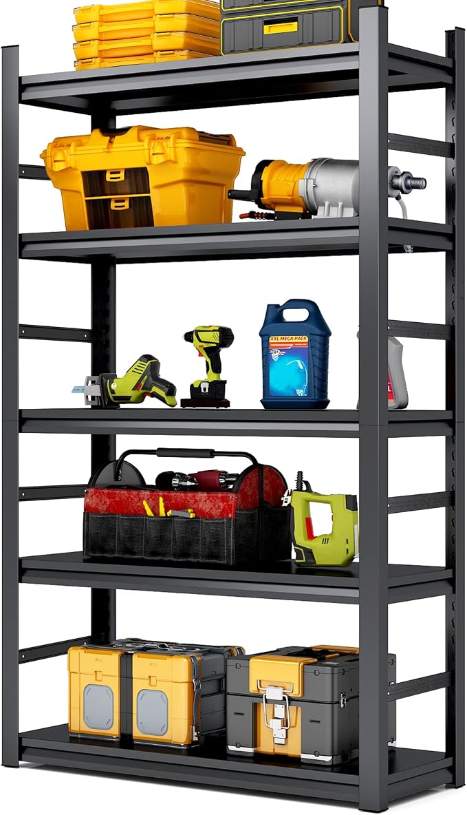 TOPKEY Metal Storage Shelf Garage Storage Shelves, Heavy Duty 5-Tier Utility by Topkey