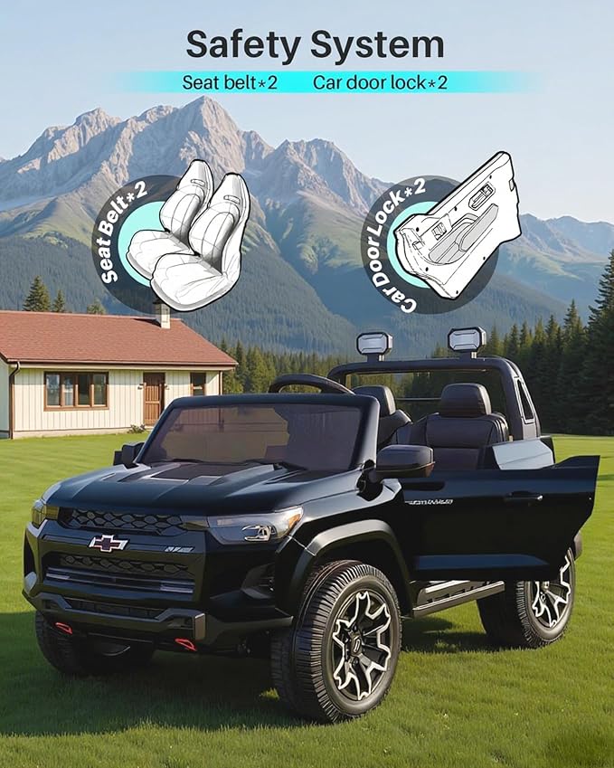 Joywhale 24V Ride on Truck 4WD Kids Electric Vehicle Licensed Chevorlet Ride on - Image 5