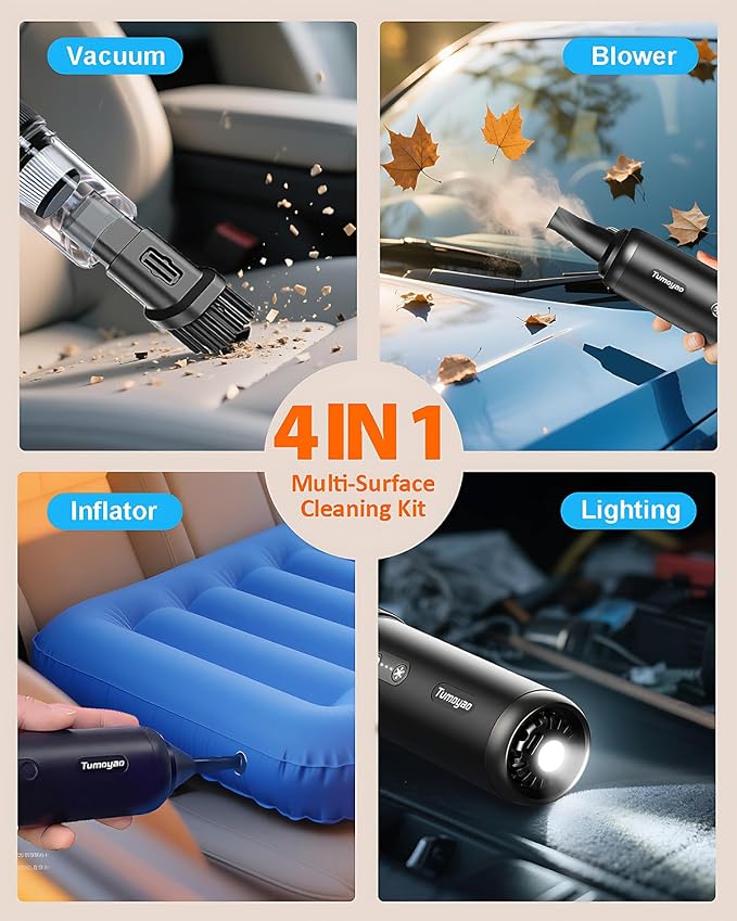 Car Vacuum Portable Cordless, 21000PA Handheld High Power Suction & Blower - Image 2