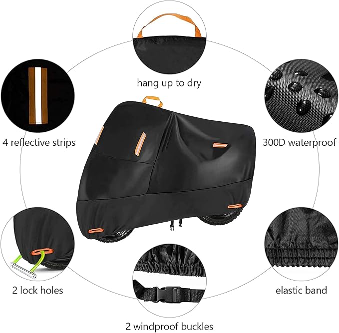 300D Oxford Heavy Duty Motorcycle Cover, Dirt Bike Cover, 96 inch XL - Image 2