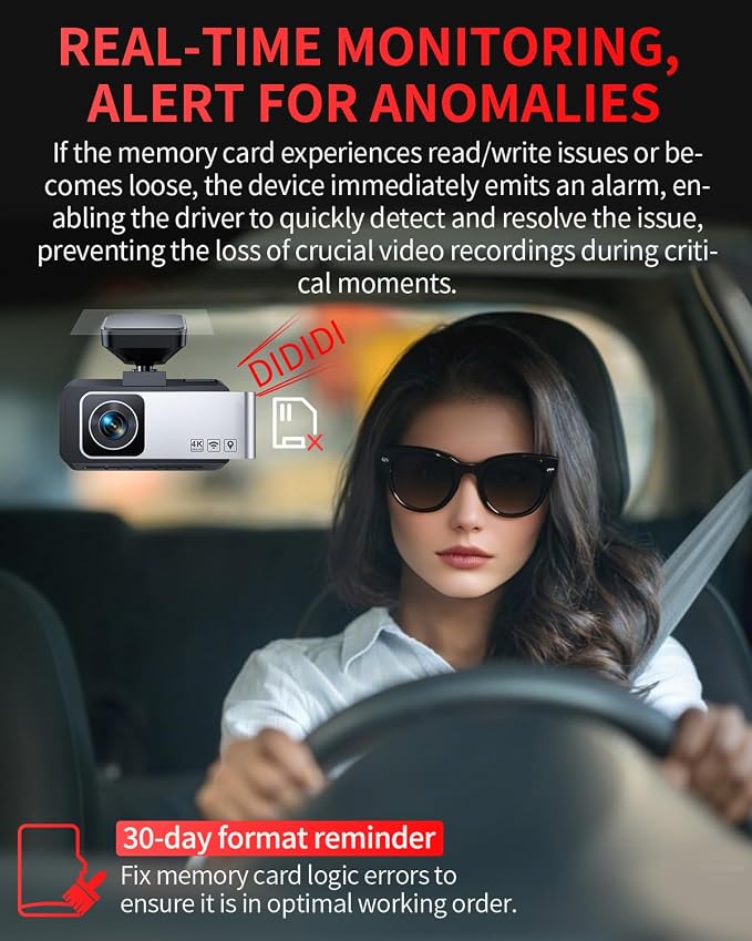 Dash Cam Front and Rear, 4K Full HD Dual Dash Camera - Image 4