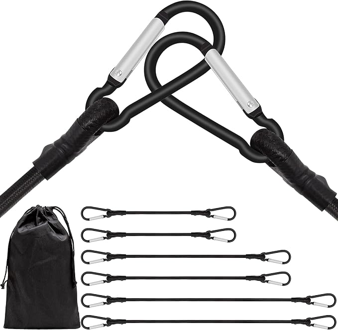 6 Piece Bungee Cords with Hooks by Rugtol