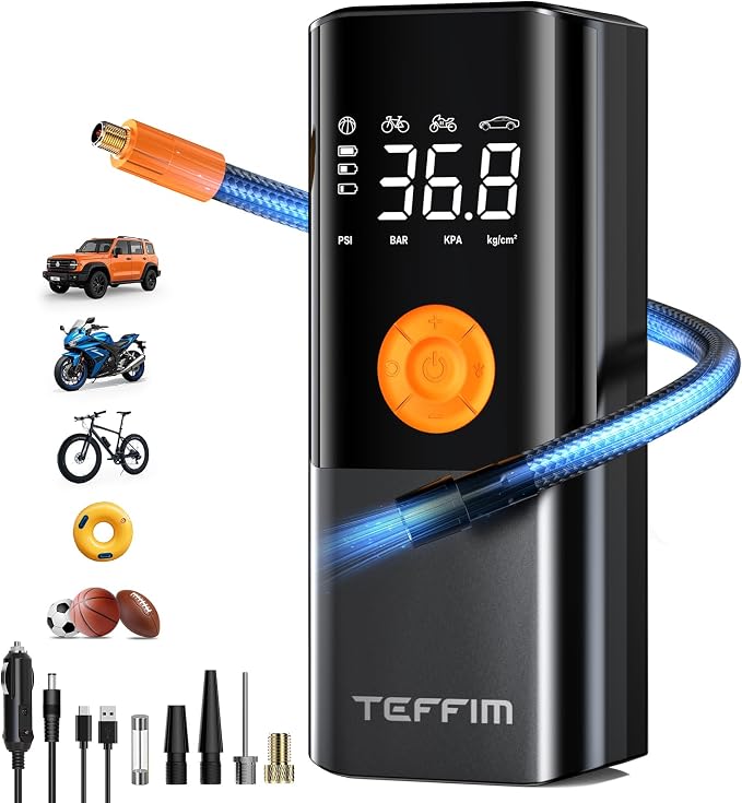 Tire Inflator Portable Air Compressor, 150PSI＆20000mAh Battery Air Pump by TeffimforAirPump