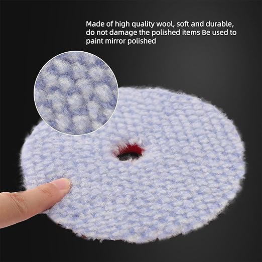 SPTA Wool Polishing Pad, Coarse Pad BlueWool Buffing Pads Set - Image 3