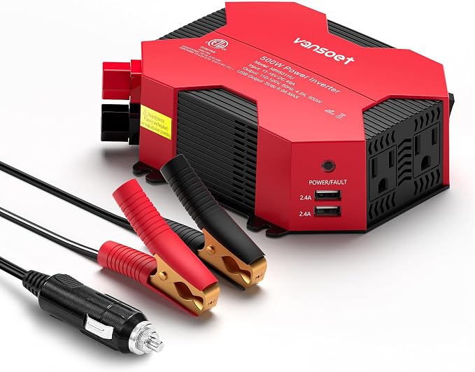 500 Watt Car Power Inverter DC 12V to AC 110V Car Plug Inverter Adapter Power by vansoet