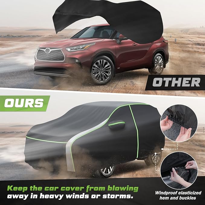 Mixsuper Liner Car Cover for Toyota Highlander 2001-2025, 7 Layers Waterproof - Image 6