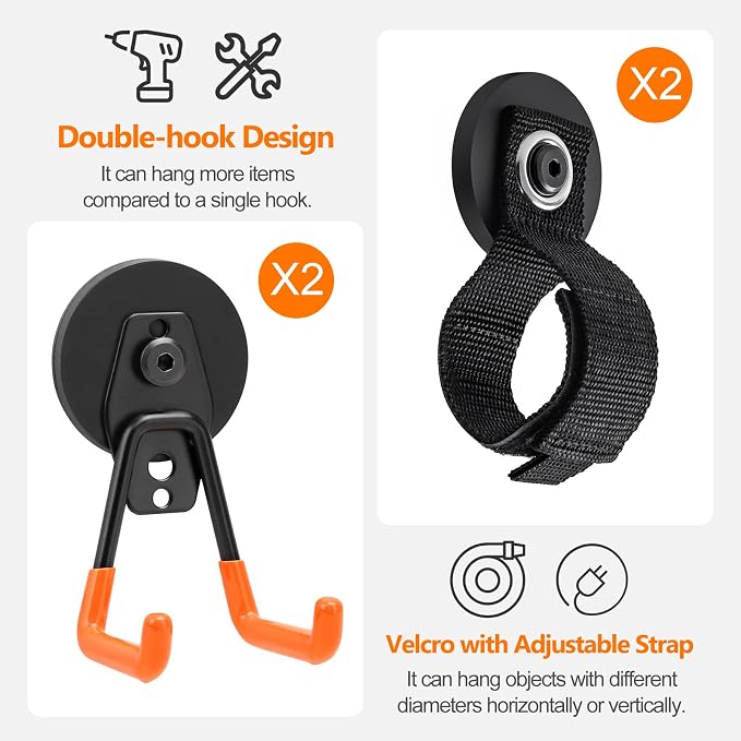 Homde Heavy Duty Magnetic Hook, 2 Velcro Strap and 2 Magnet Holder Combine - Image 6