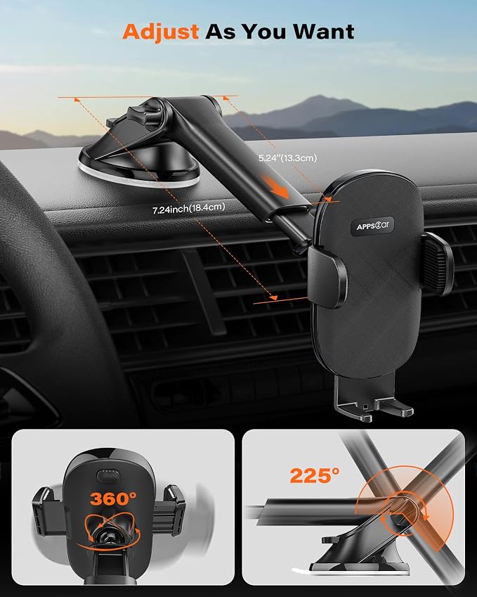 APPS2Car Car Phone Holder Mount, Dashboard/Windshield/Cell Phone Holder - Image 3