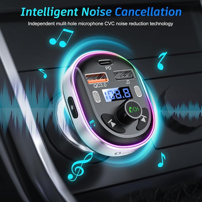 SONRU​ Bluetooth 5.3 FM Transmitter - Image 5
