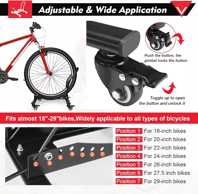 Bike Floor Stand Freestanding Space-Saving Indoor Garage Bike Storage Bicycle - Image 3