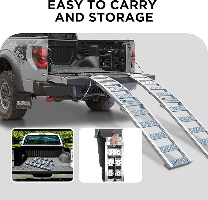 Rockland Foldable Arched Aluminum Loading Ramp, 1500 LBS Loading Capacity - Image 3