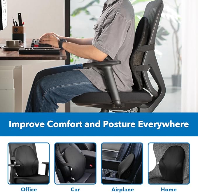 Mount-It! Office Chair Cushion, Lumbar Support Pillow - Image 6