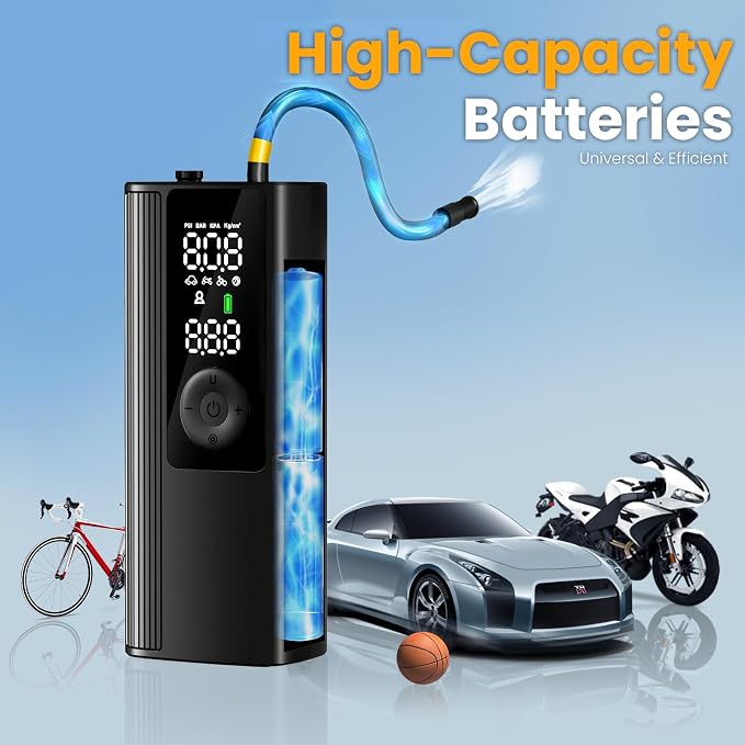 Tire Inflator Portable Air Compressor, Cordless Air Pump - Image 4