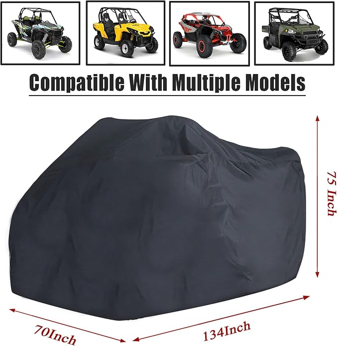 Car Cover 2-3 Seaters Outdoor Waterproof All-Weather Protection Outdoor Heavy - Image 6