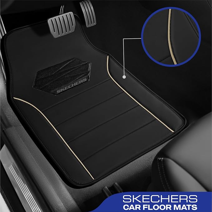 Skechers Memory Foam Car Mats, Leather Piping - Image 2