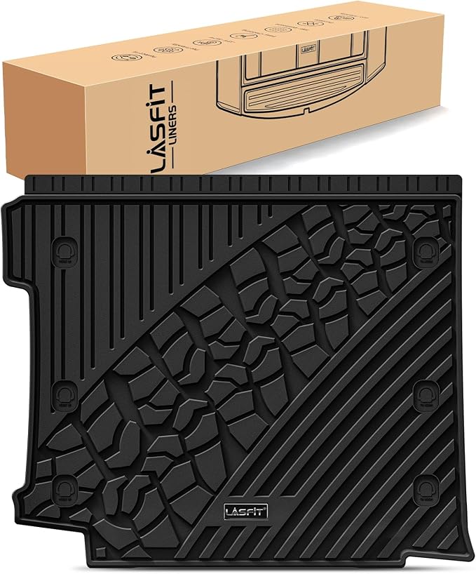LASFIT Trunk Mat for Jeep Wrangler JL 2018-2025 4 Door Gas Type by LASFIT