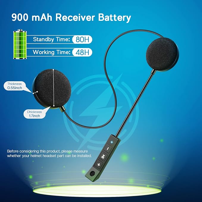 MAXTO Motorcycle Helmet Bluetooth Headset Outdoor Hands-Free Speaker Bluetooth - Image 2