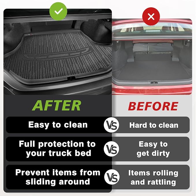 TripleAliner Trunk Floor Mat All Weather Liners Compatible - Image 7