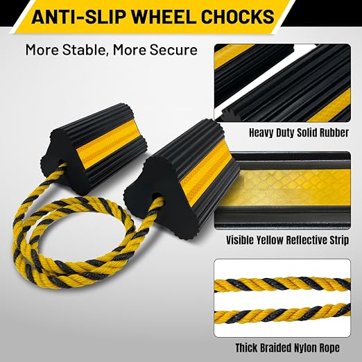 ROBLOCK Wheel Chocks for RV Trailer Camper Truck Car Aircraft, Versatile Heavy - Image 3
