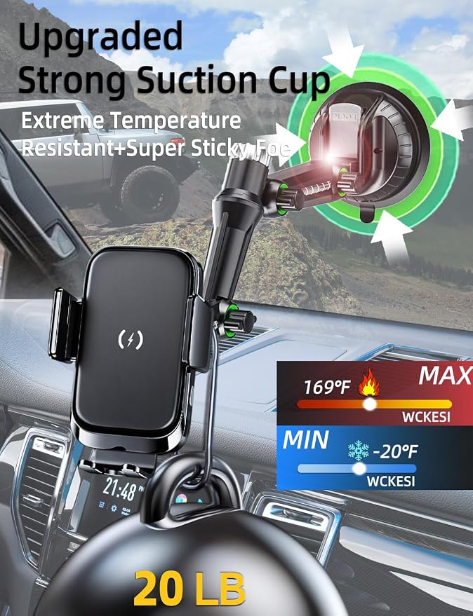 Wireless car Charger Phone Holder Mount - Image 5