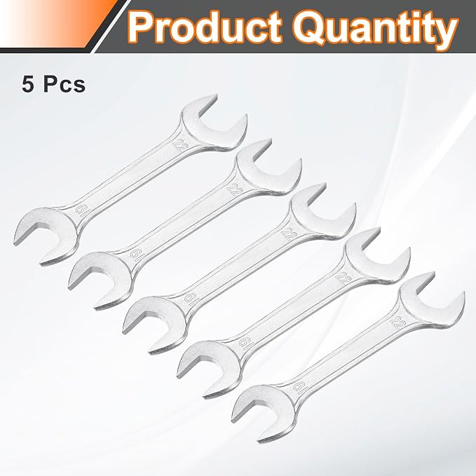 HARFINGTON 5pcs Double Open End Wrench 19mm x 22mm Metric 15 Degree Offset - Image 3